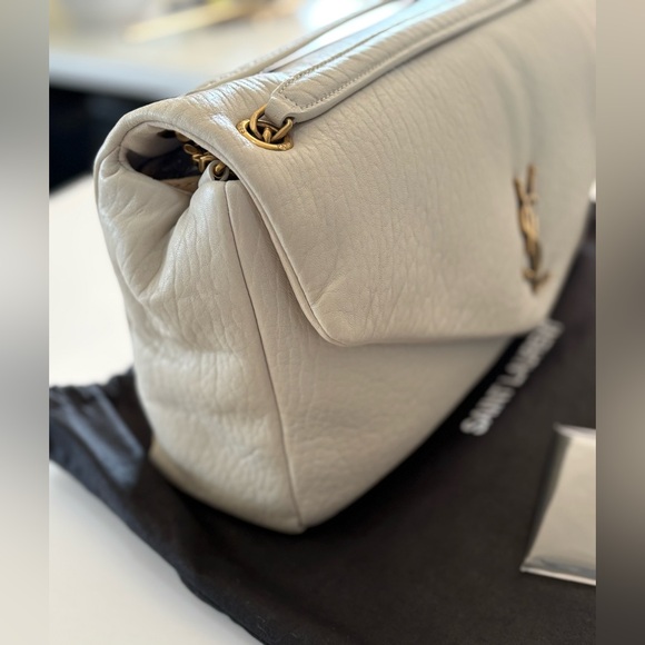 YVES SAINT LAURENT YSL LARGE CALYPSO LEATHER BAG CREMA SOFT NEW - Picture 6 of 16